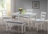 DINING SET - 5PCS SET / WHITE BENCH AND 3 SIDE CHAIRS